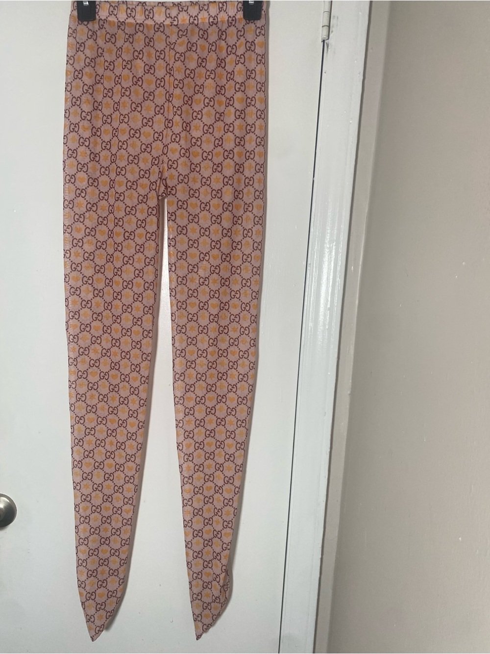 Women’s Monogram Print Sheer Tights – Stretchy Statement Style